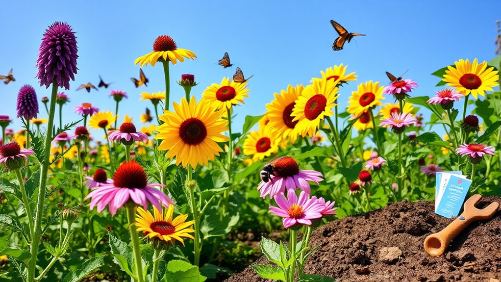 pollinator friendly flower bed project