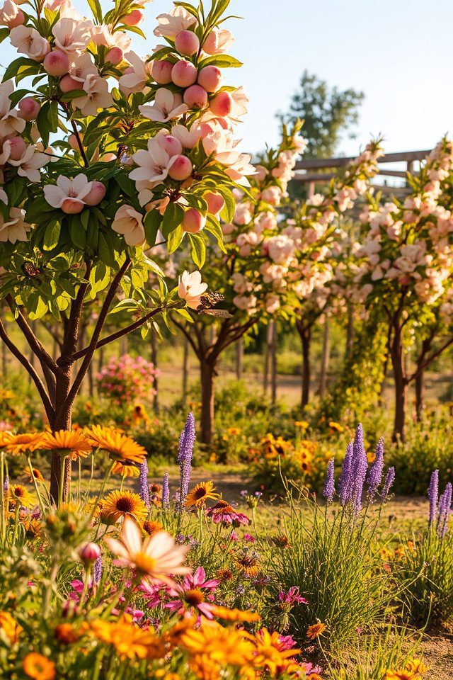 pollinator friendly peach orchard design