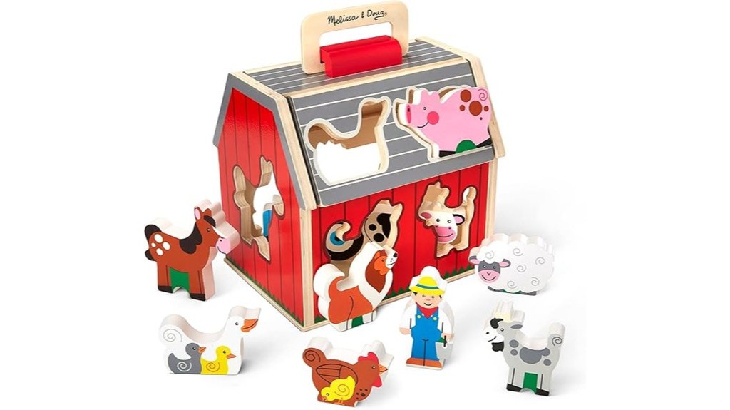 portable wooden farm toy