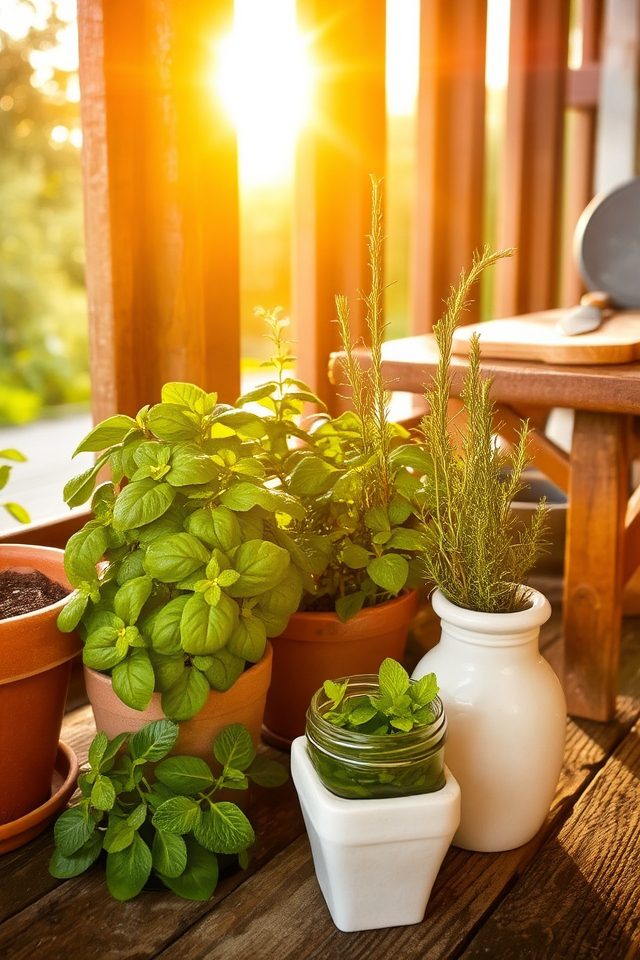 potted herbs enhance culinary convenience