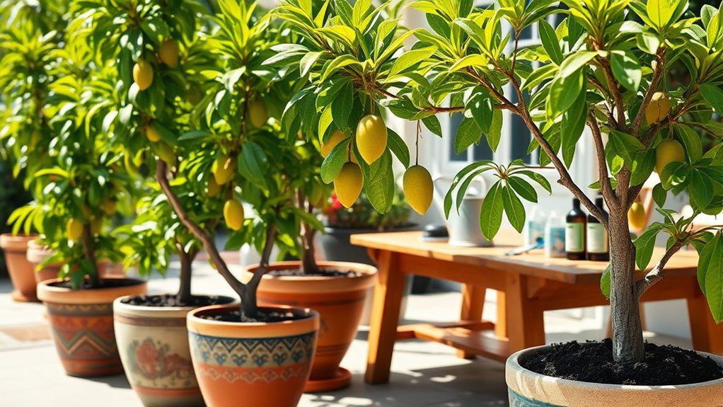 potted mango tree care