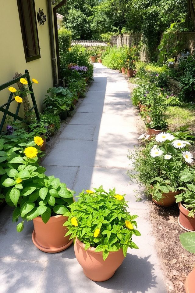 potted plants enhance pathways
