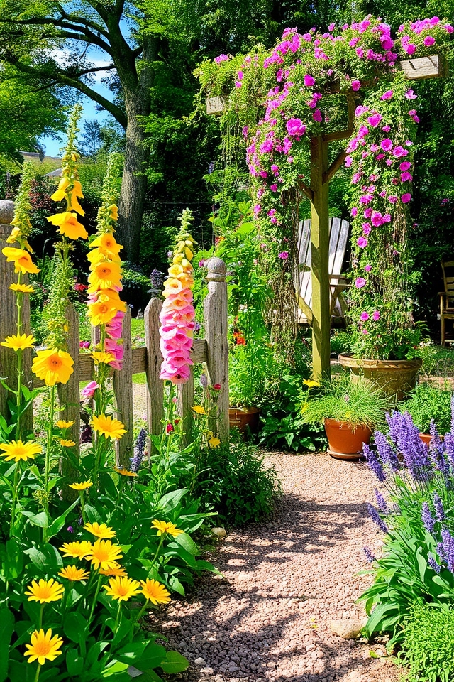 quaint colorful cottage garden