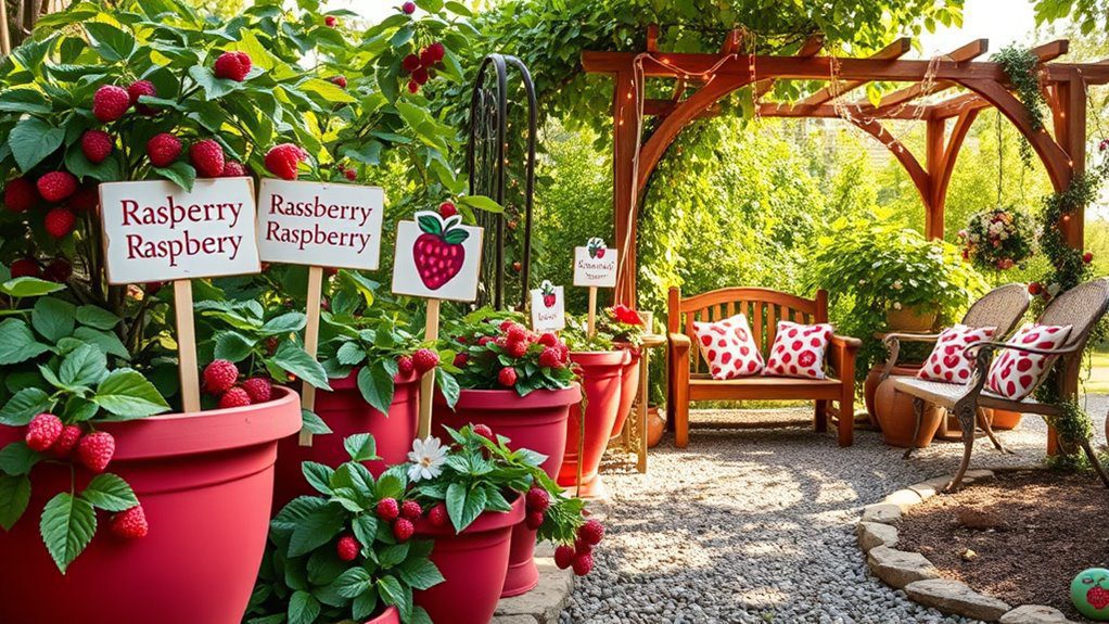 raspberry themed outdoor decor ideas