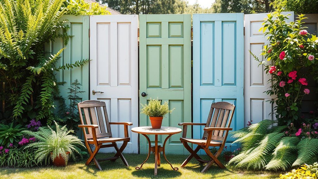 reclaimed doors garden partition