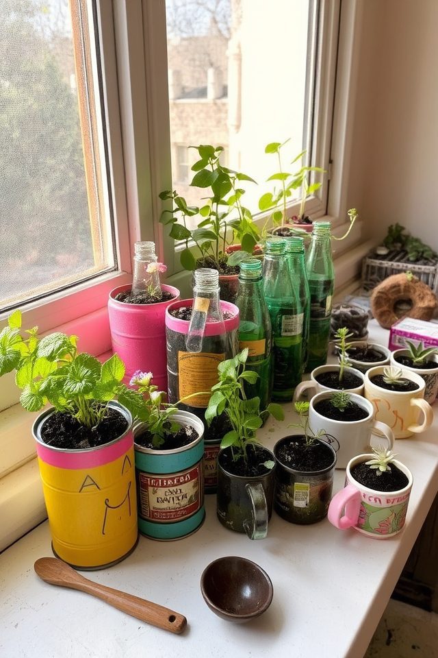 recycled containers for planting