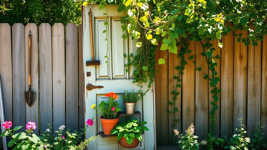 repurposed door garden ladder
