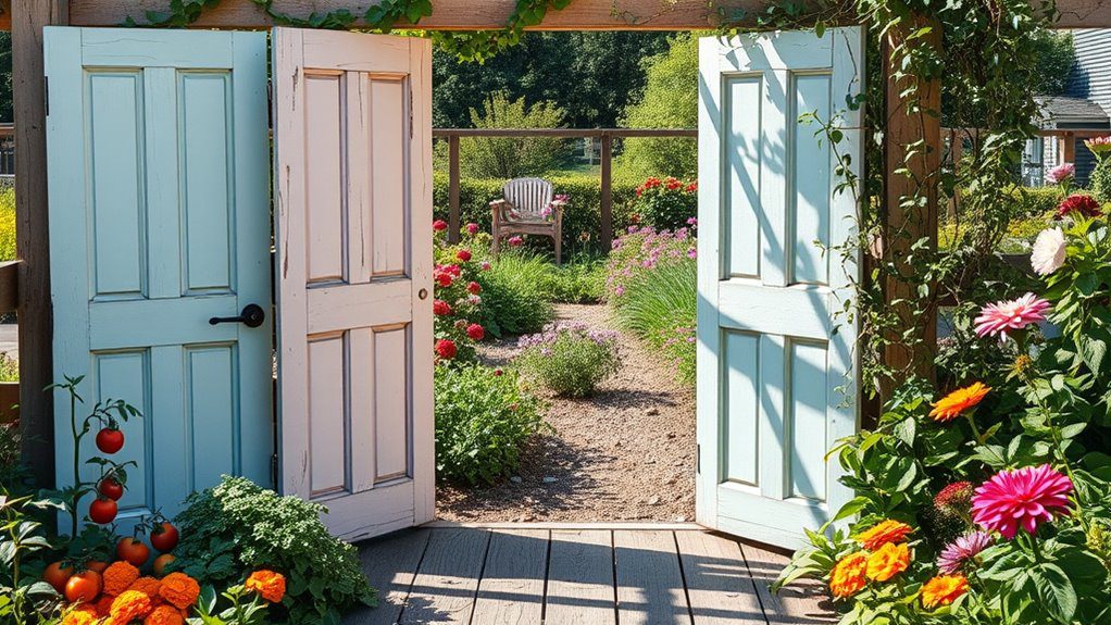 repurposed doors as dividers