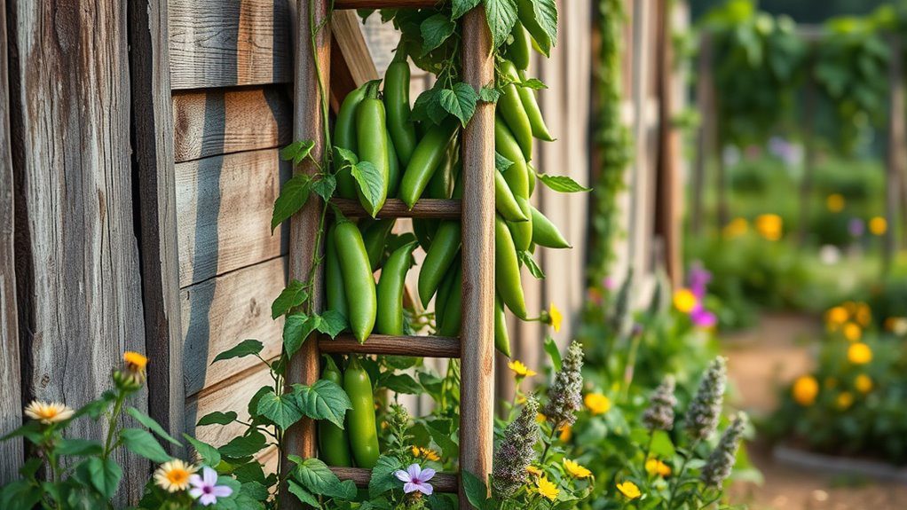 repurposed ladder for plants