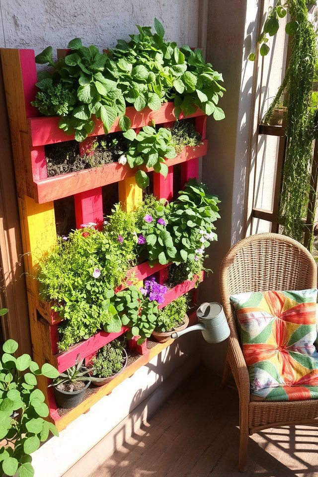 repurposed pallet vertical garden