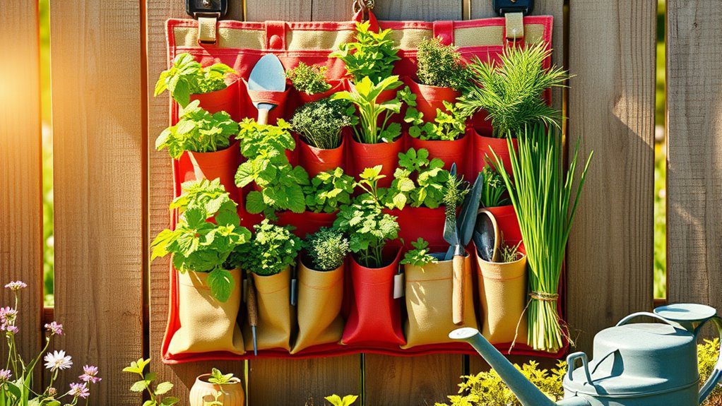 repurposed shoe organizer herb garden