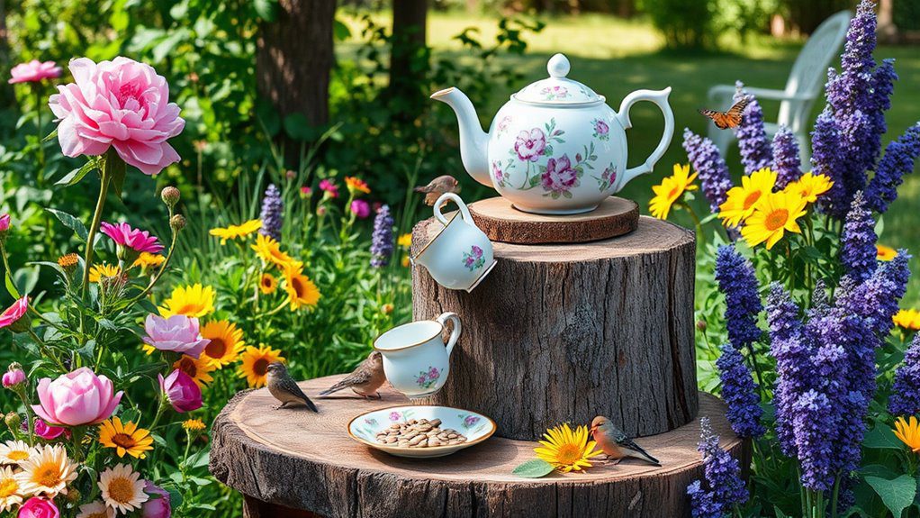 repurposed vintage tea feeders