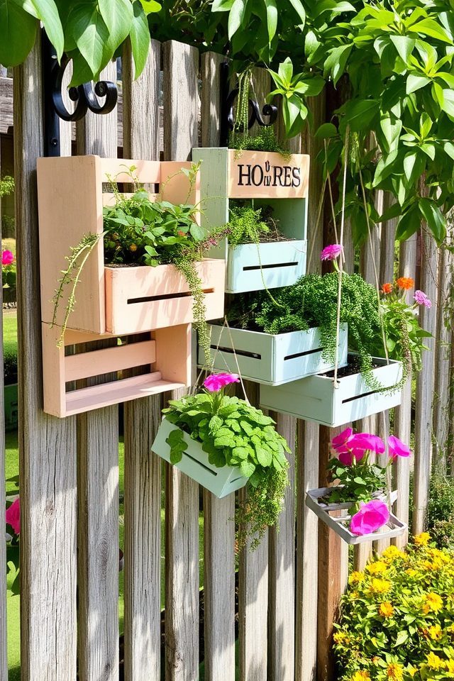 repurposed wooden crate gardens