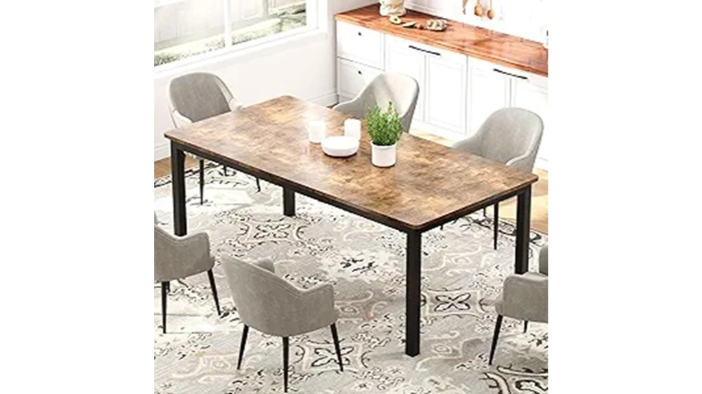 retro brown industrial table