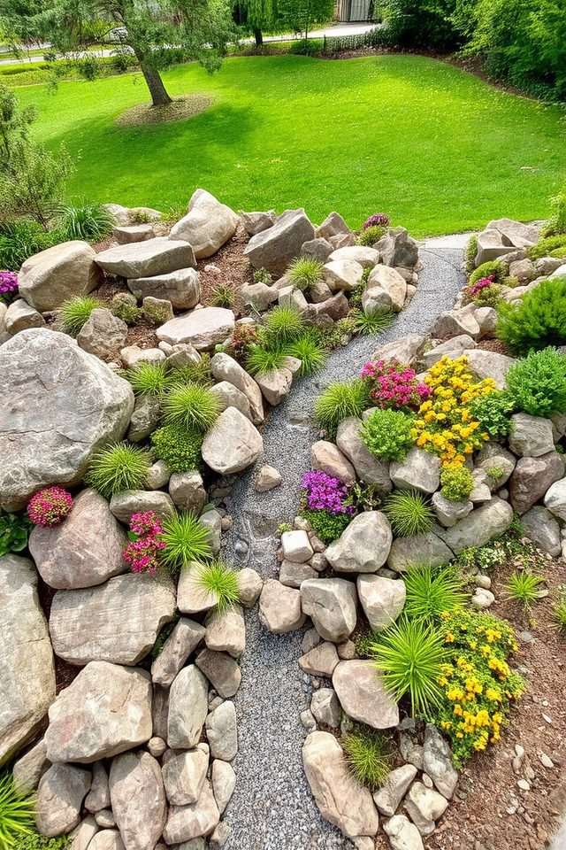 rock garden for sloped yard