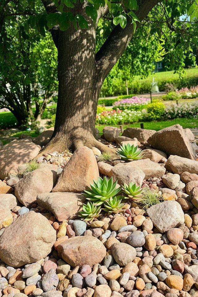 rock garden tree enhancement