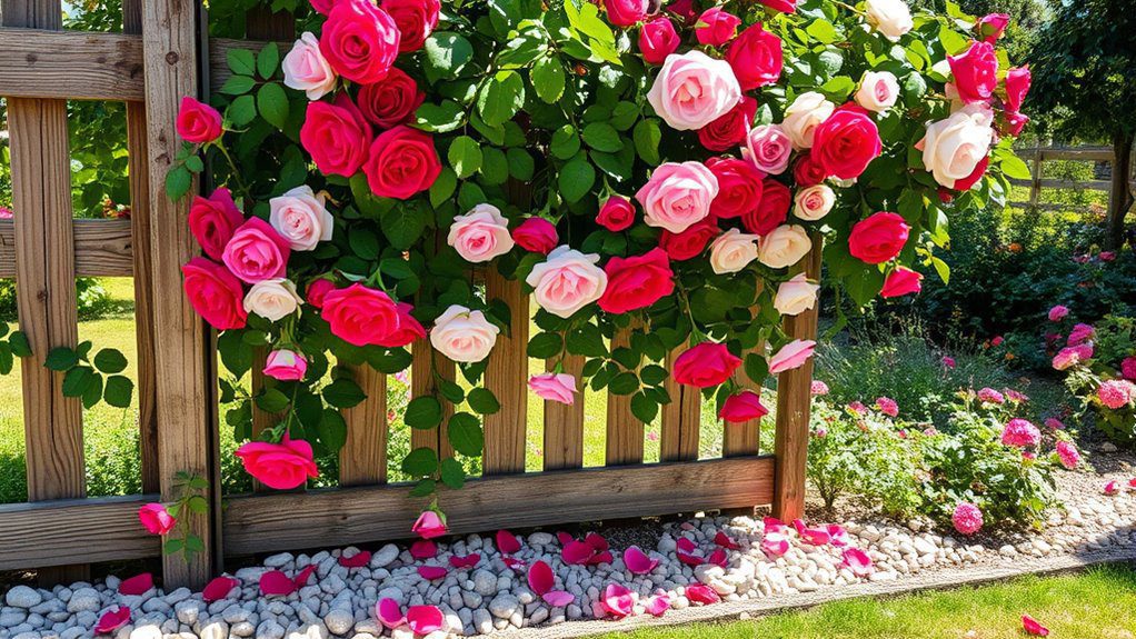 romantic climbing rose displays