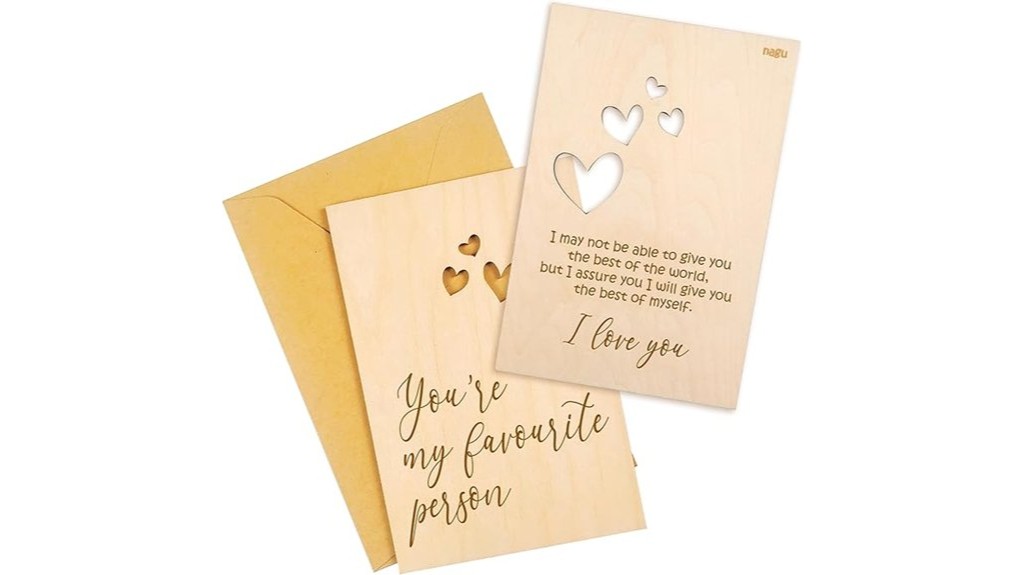 romantic wooden anniversary card