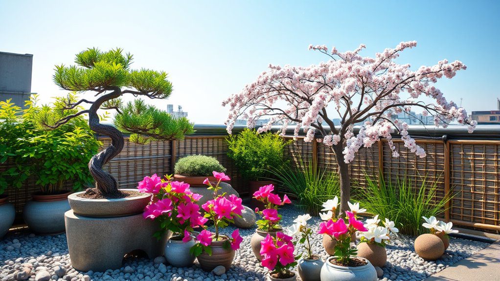 rooftop japanese garden plants