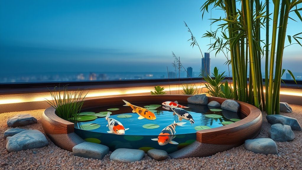 rooftop koi pond design