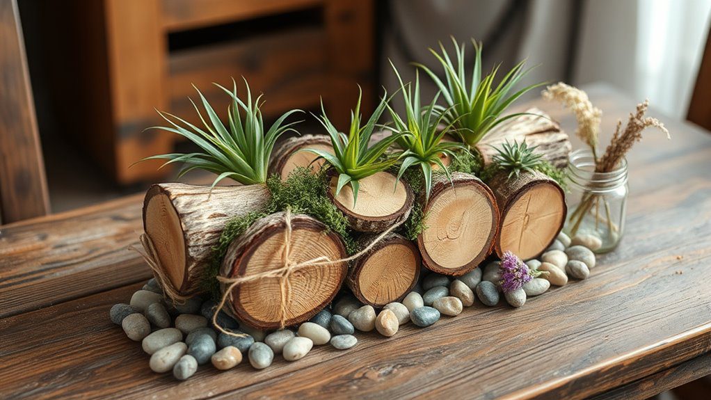 rustic air plant centerpiece