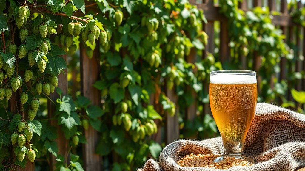 rustic brewery garden hops