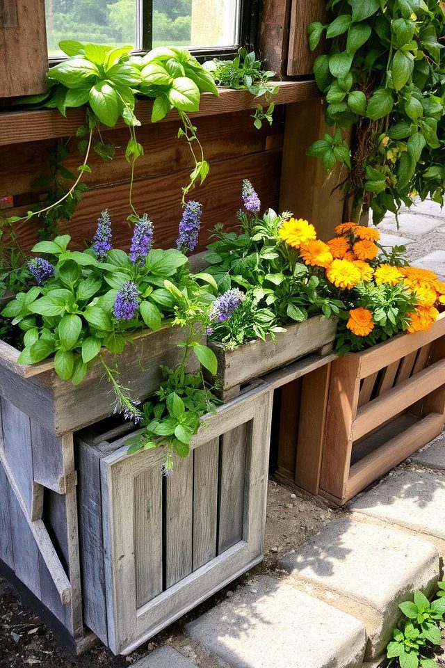 rustic charm with planters