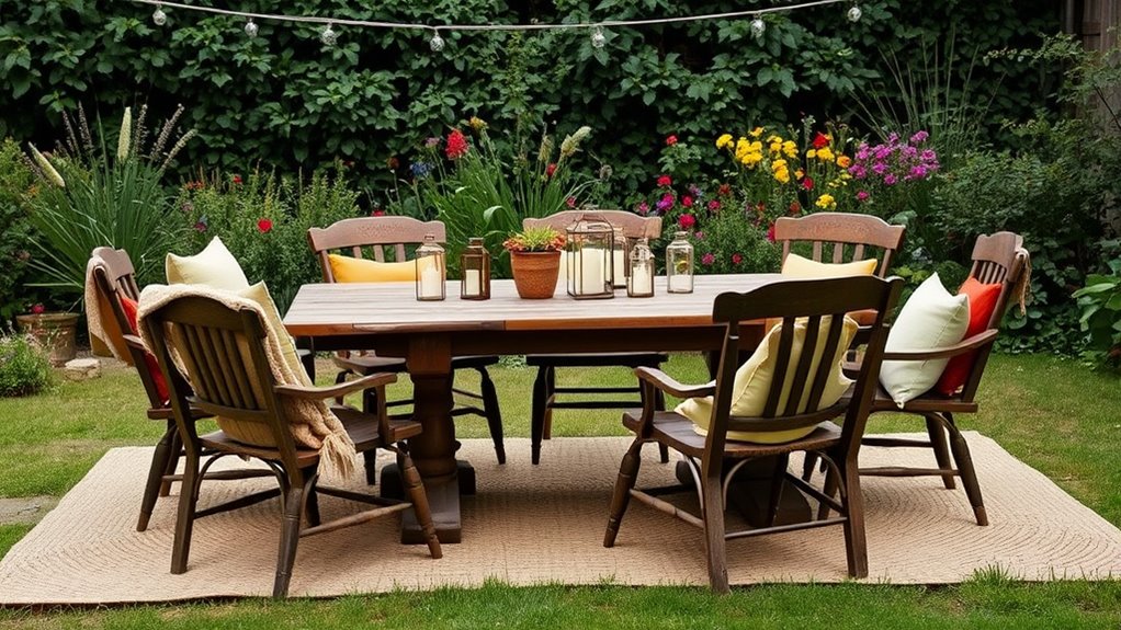 rustic chic garden seating