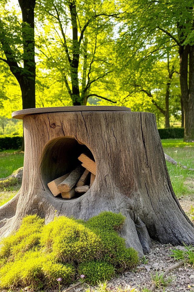 rustic firewood storage solution