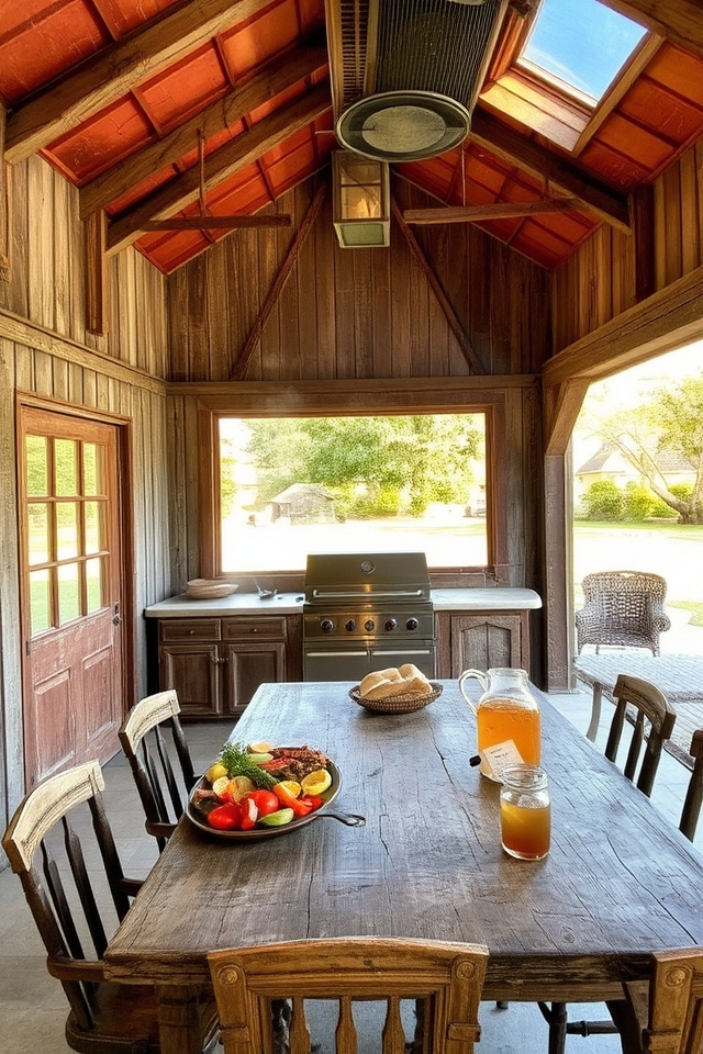 rustic outdoor kitchen barns