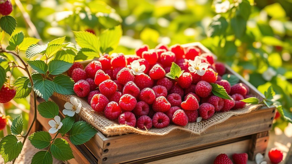 rustic raspberry display crates