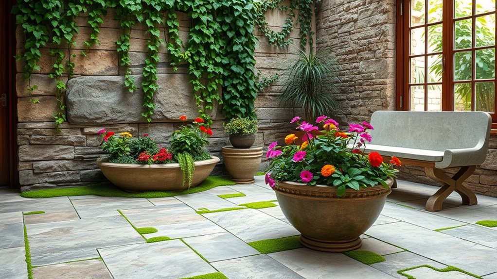 rustic stone indoor oasis