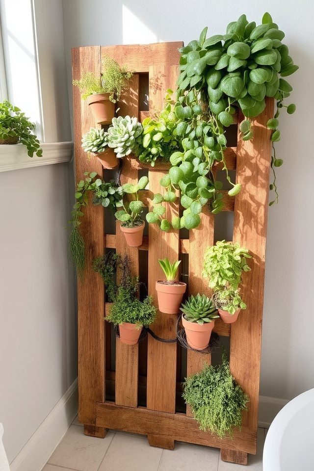 rustic vertical garden planter