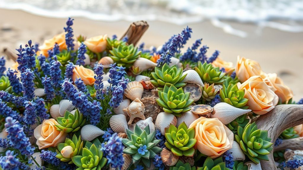 sea inspired flower bed design