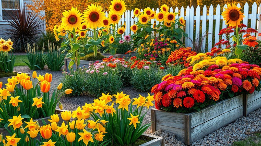 seasonal floral garden arrangements