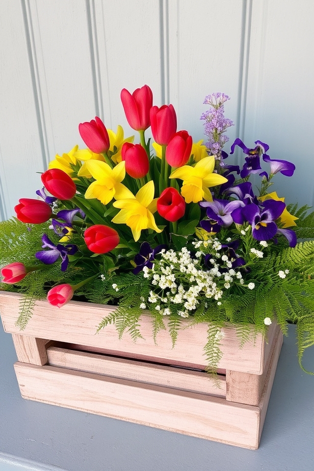 seasonal flower container arrangements