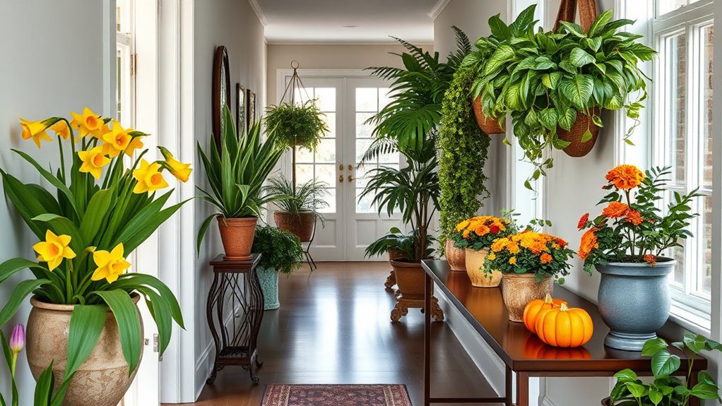 seasonal plants enhance hallways