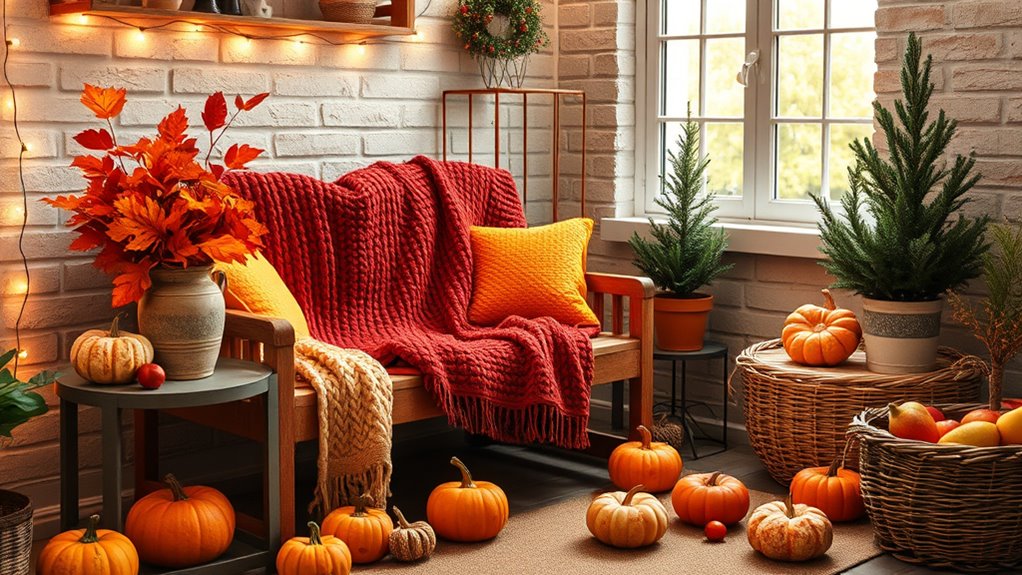 seasonal themed courtyard decor