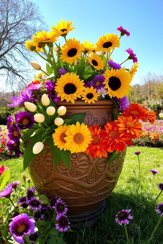 seasonal vibrant flower displays