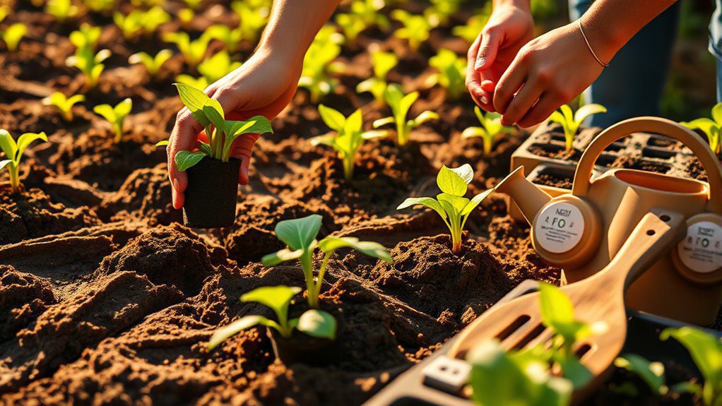 seedling transplanting for growth