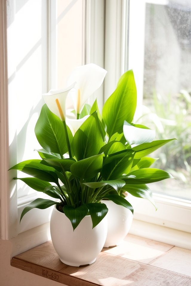 serene bay window greenery
