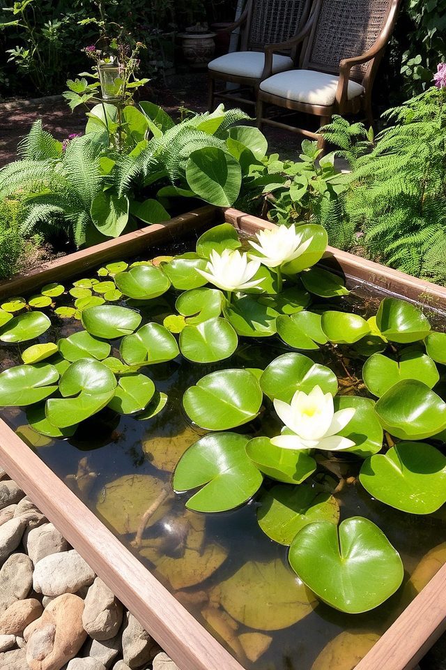 serene elevated water garden