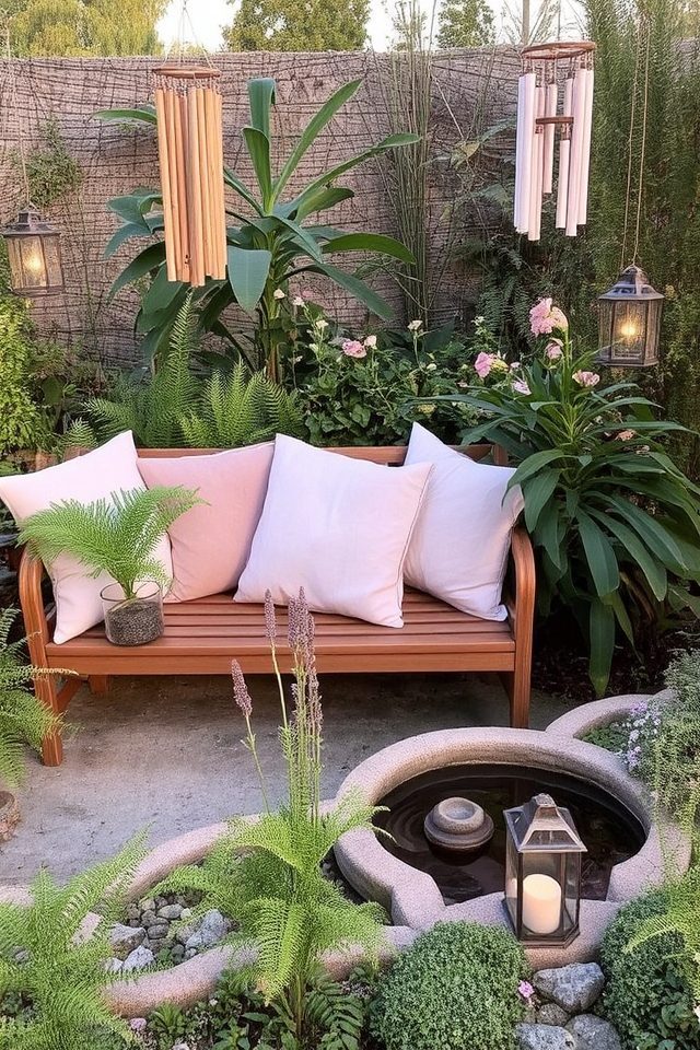serene garden meditation space