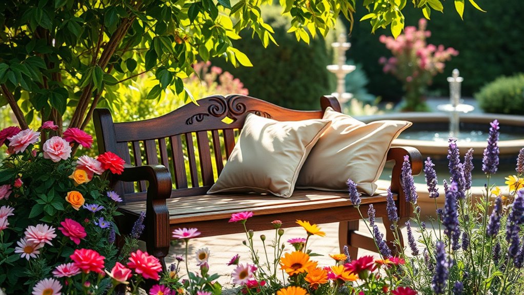 serene garden resting spots
