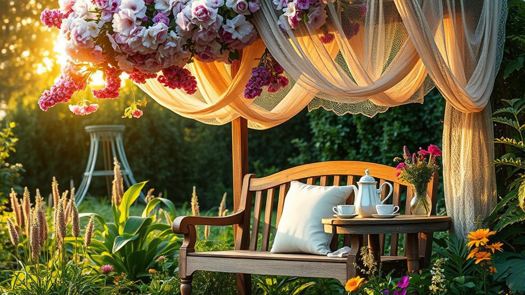 serene garden seating nooks