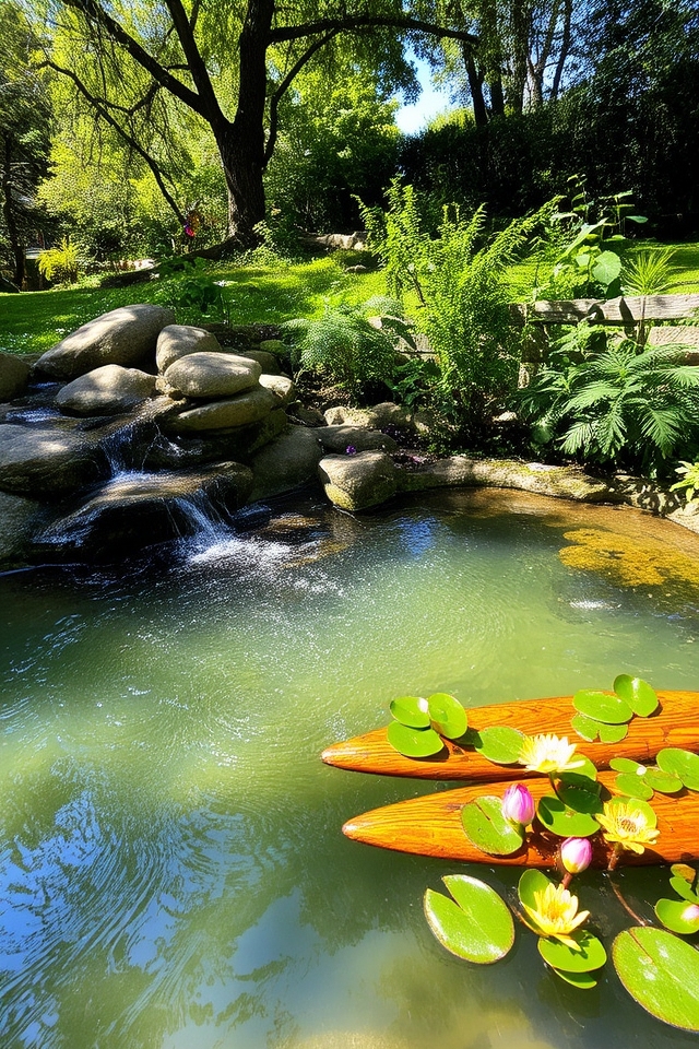 serene garden water features