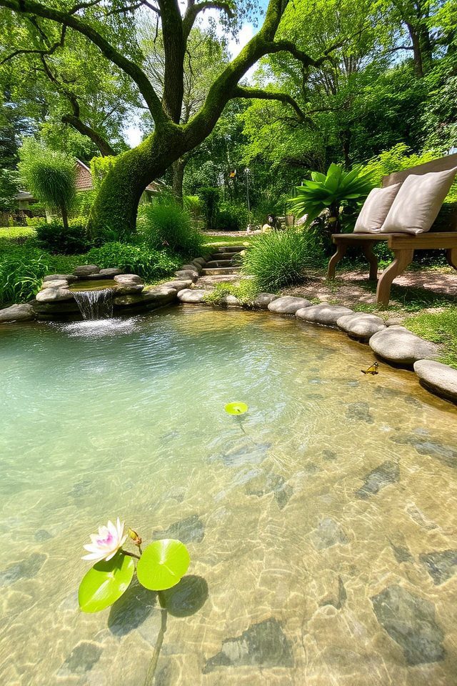 serene garden water features