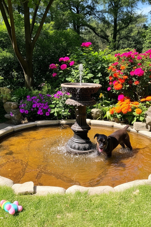 serene garden water features