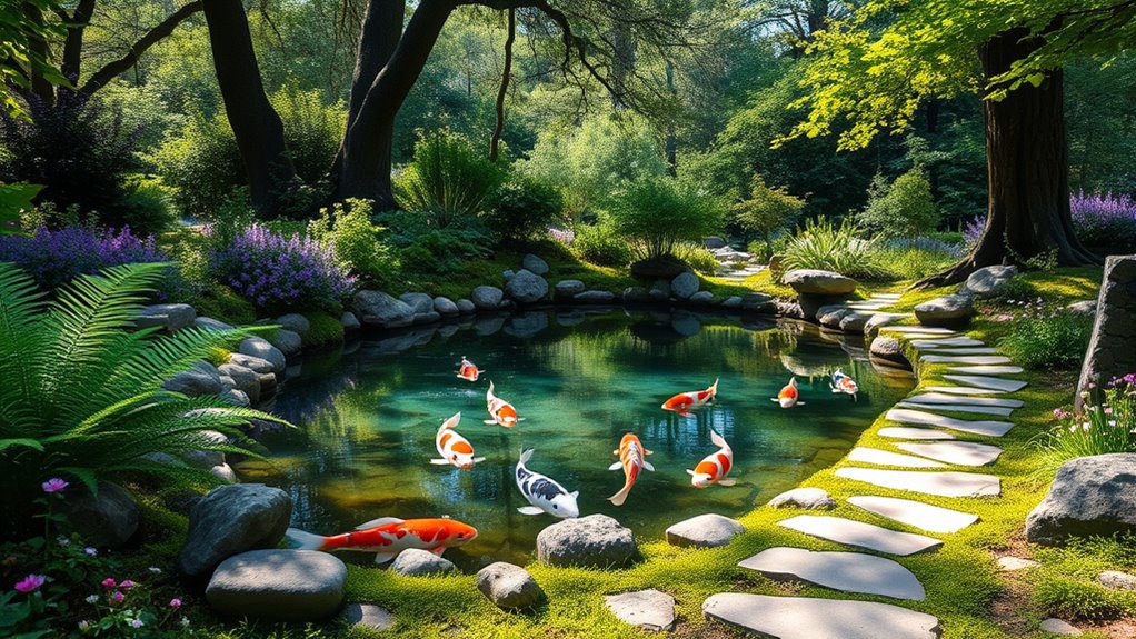 serene koi pond escape