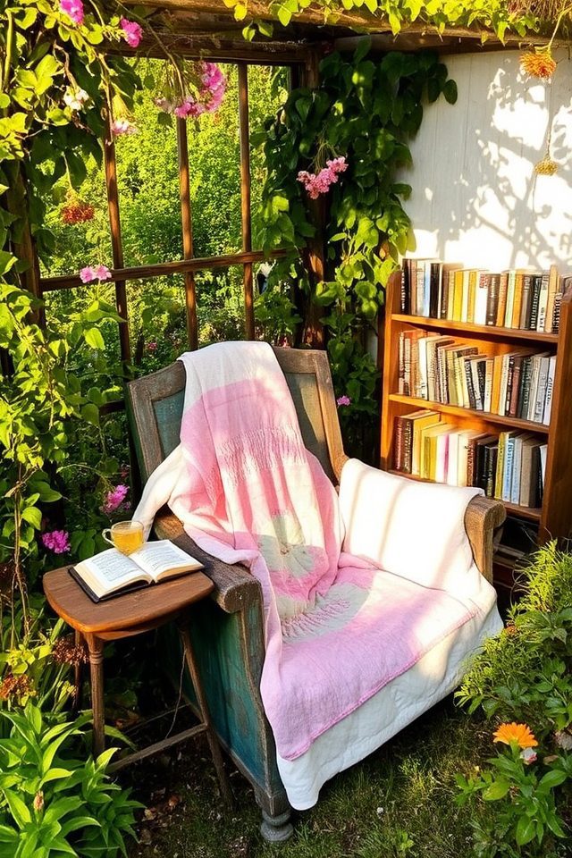 serene outdoor reading nook